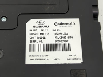 2016-2018 Subaru Legacy Telematics Control Module 1463446