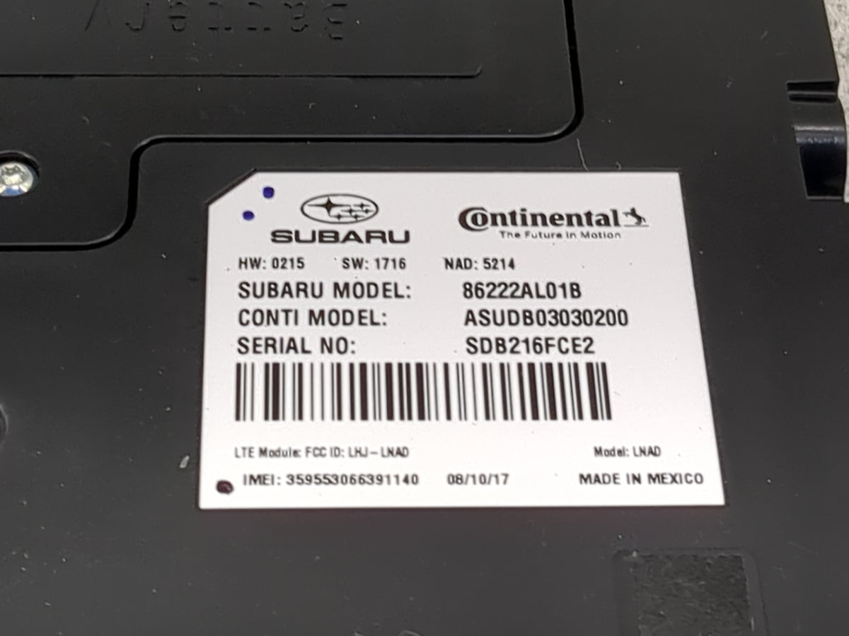 2016-2018 Subaru Legacy Telematics Control Module 1491347 - Oemusedautoparts1.com