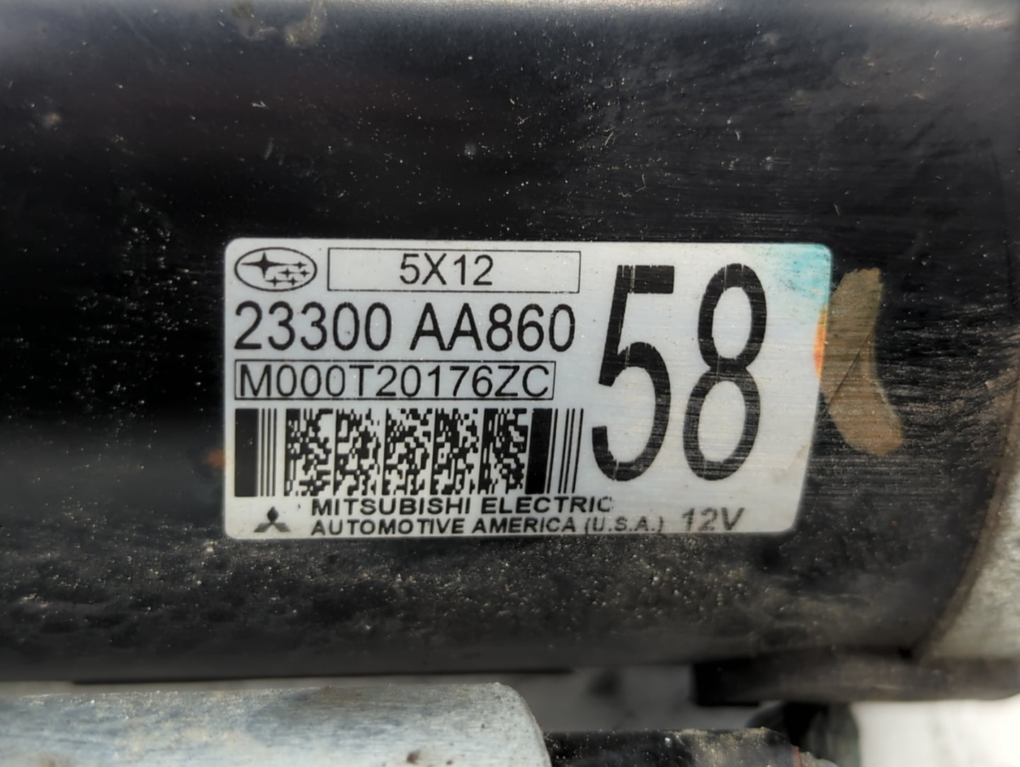 2016-2019 Subaru Legacy Car Starter Motor Solenoid OEM P/N:M000T20176ZC 23300 AA860 Fits Fits 2016 2017 2018 2019 OEM Used A
