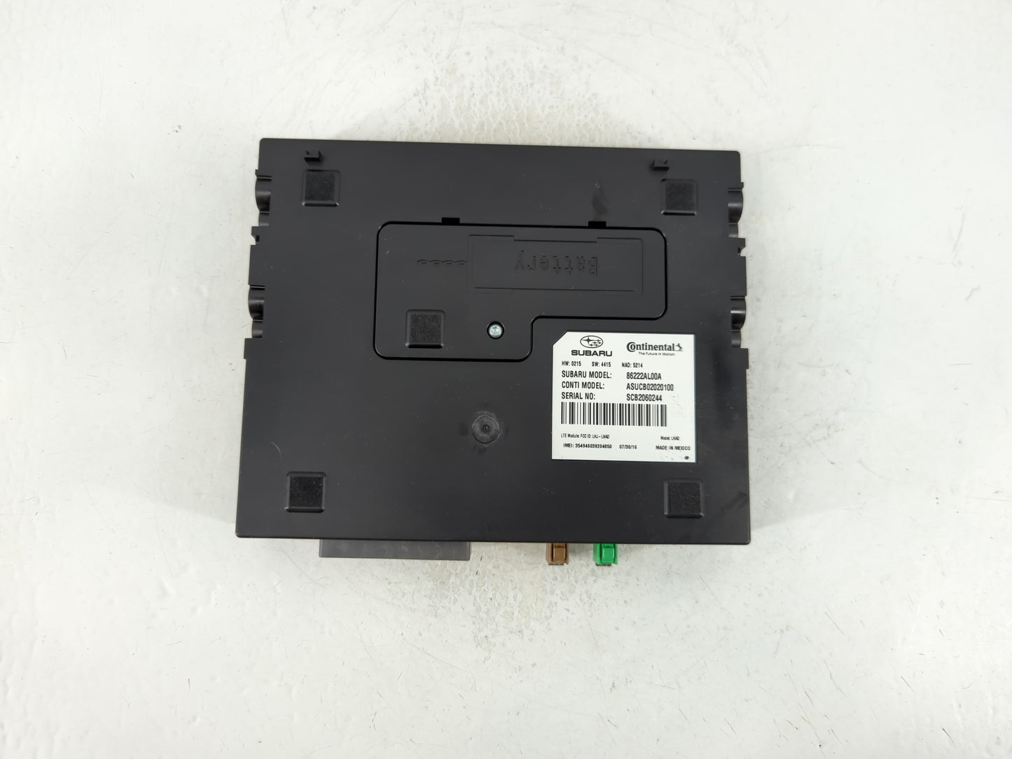 2016-2018 Subaru Legacy Telematics Control Module 86222al00a - Oemusedautoparts1.com