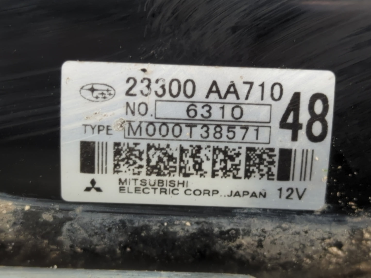 2013-2015 Subaru Xv Car Starter Motor Solenoid OEM P/N:23300 AA710 Fits Fits 2012 2013 2014 2015 2016 2017 2018 2019 2020 20