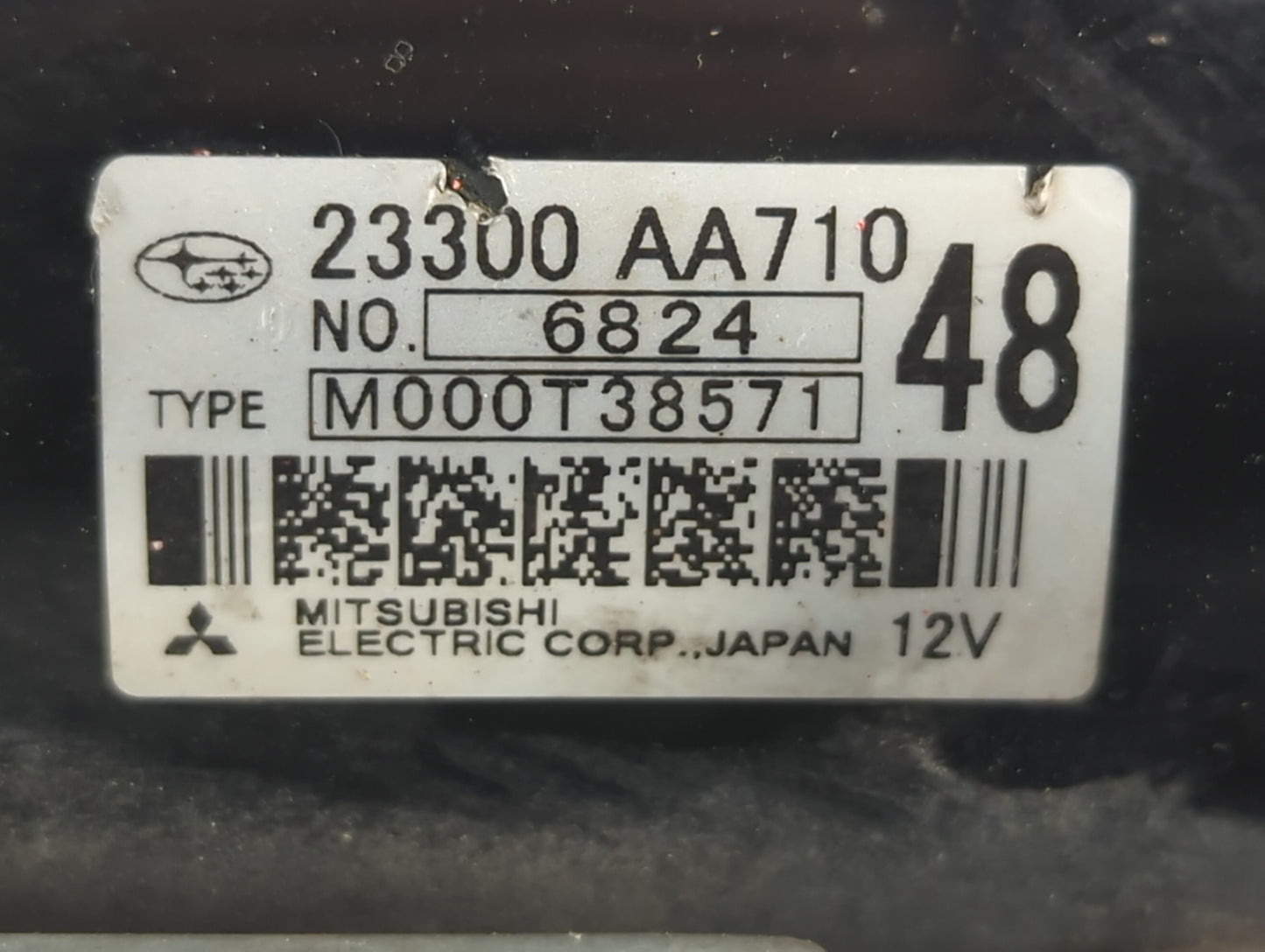 2013-2015 Subaru Xv Car Starter Motor Solenoid OEM P/N:M000T39571 23300 AA710 Fits OEM Used Auto Parts - Oemusedautoparts1.c
