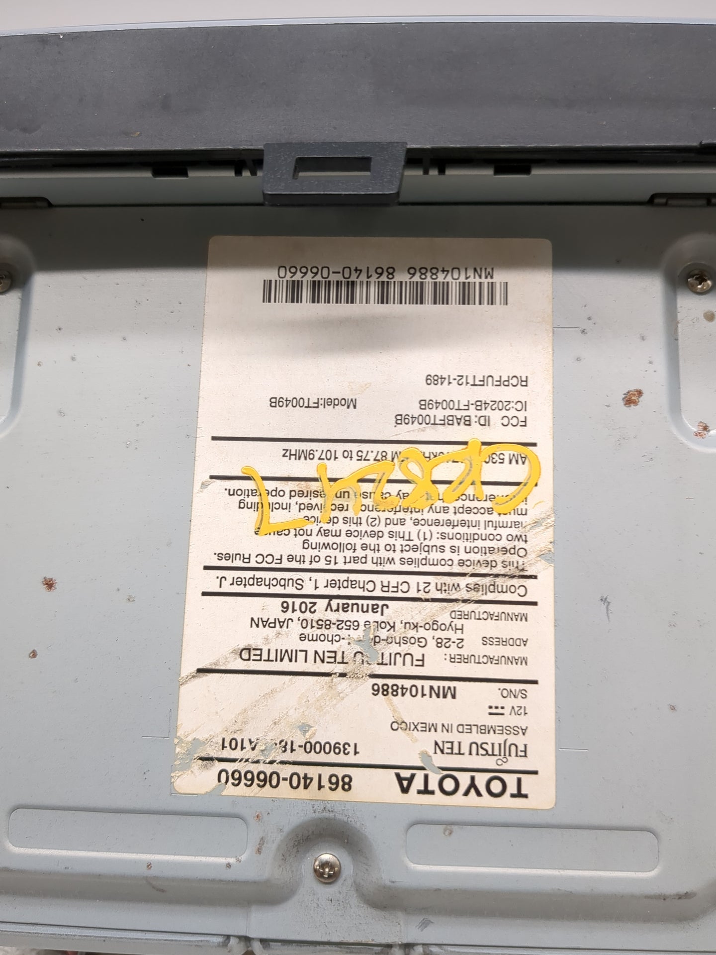 2016-2017 Toyota Camry Radio AM FM Cd Player Receiver Replacement P/N:86140-06660 Fits Fits 2016 2017 OEM Used Auto Parts - 