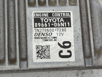 2016-2017 Toyota Camry PCM Engine Control Computer ECU ECM PCU OEM P/N:89661-06N11 TN2756007280 Fits Fits 2016 2017 OEM Used Auto Parts