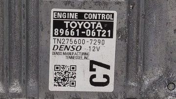 2016-2017 Toyota Camry PCM Engine Control Computer ECU ECM PCU OEM P/N:89661-06T21 89661-06T22 Fits Fits 2016 2017 OEM Used Auto Parts