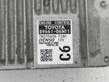 2016-2017 Toyota Camry PCM Engine Control Computer ECU ECM PCU OEM P/N:89661-06N11 Fits Fits 2016 2017 OEM Used Auto Parts