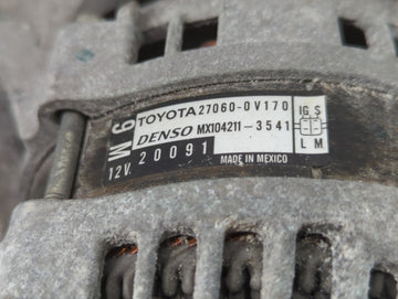 2015-2017 Toyota Camry Alternator Replacement Generator Charging Assembly Engine OEM P/N:104211-3541 27060-0V170 Fits OEM Used Auto Parts