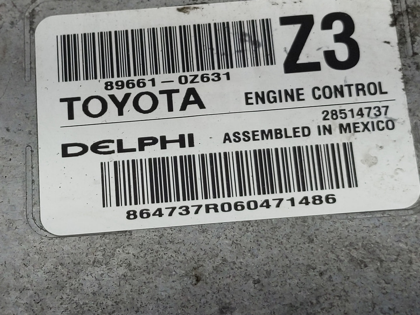 2015-2016 Toyota Corolla PCM Engine Control Computer ECU ECM PCU OEM P/N:89661-0Z631 Fits Fits 2015 2016 OEM Used Auto Parts