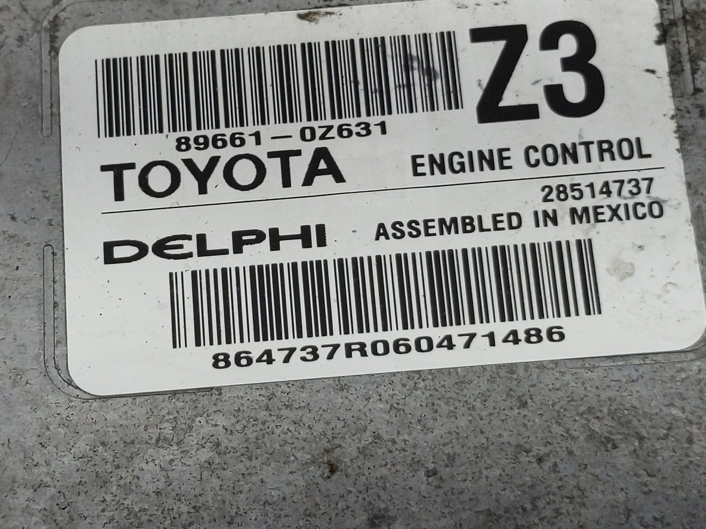 2015-2016 Toyota Corolla PCM Engine Control Computer ECU ECM PCU OEM P/N:89661-0Z631 Fits Fits 2015 2016 OEM Used Auto Parts