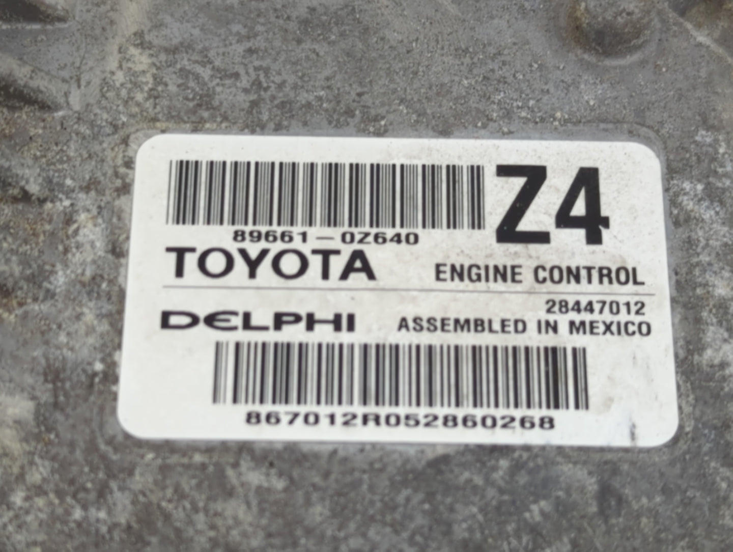 2015-2016 Toyota Corolla PCM Engine Control Computer ECU ECM PCU OEM P/N:89661-0Z640 Fits Fits 2015 2016 OEM Used Auto Parts