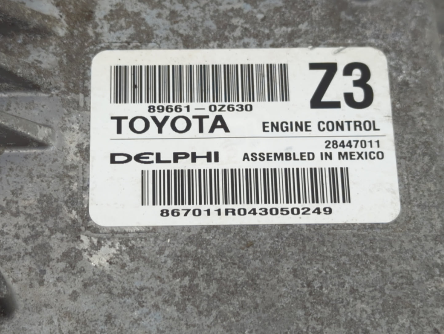 2016 Toyota Corolla PCM Engine Control Computer ECU ECM PCU OEM P/N:89661-0Z630 Fits OEM Used Auto Parts - Oemusedautoparts1