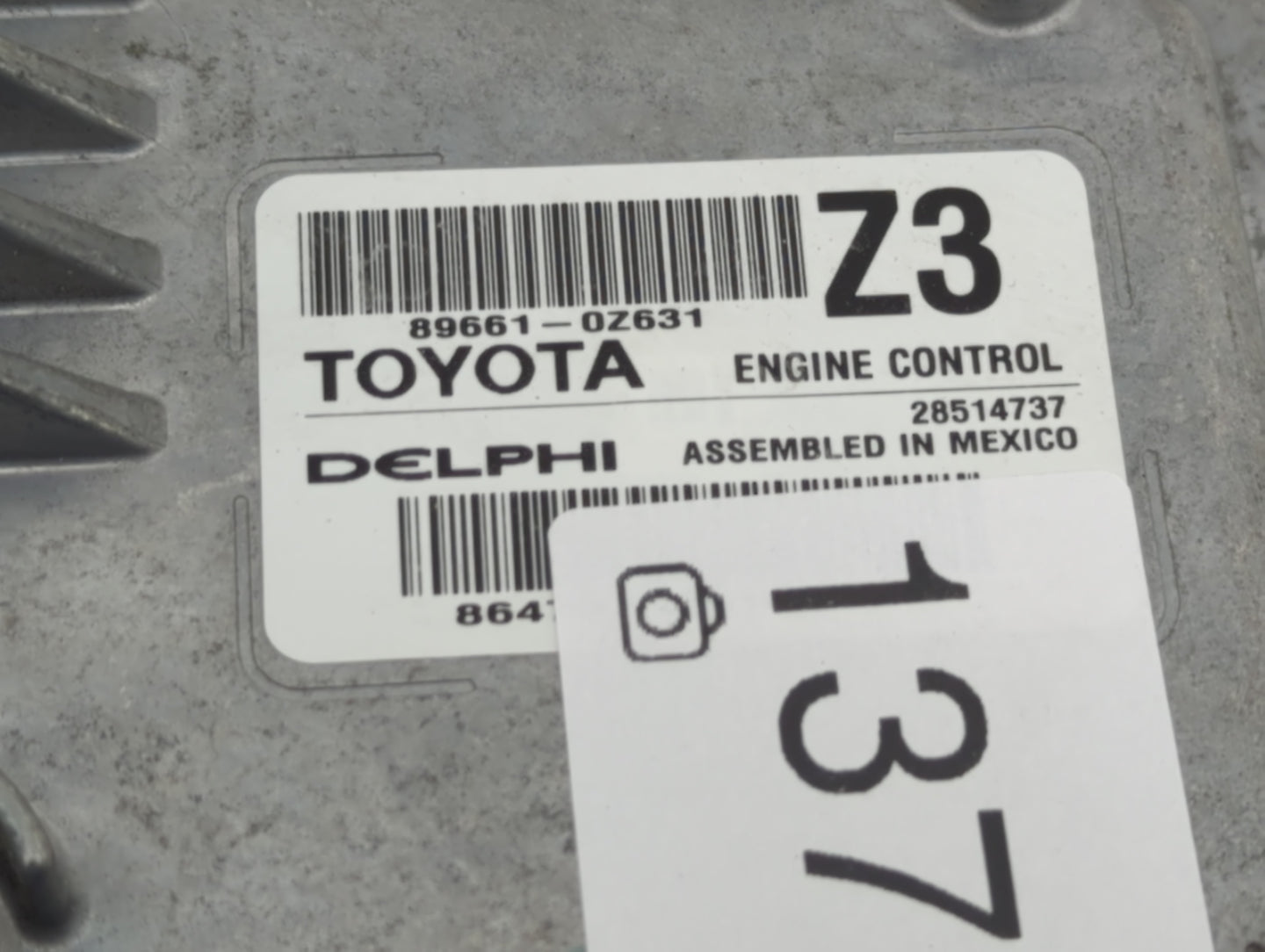 2015-2016 Toyota Corolla PCM Engine Control Computer ECU ECM PCU OEM P/N:89661-0Z631 Fits Fits 2015 2016 OEM Used Auto Parts