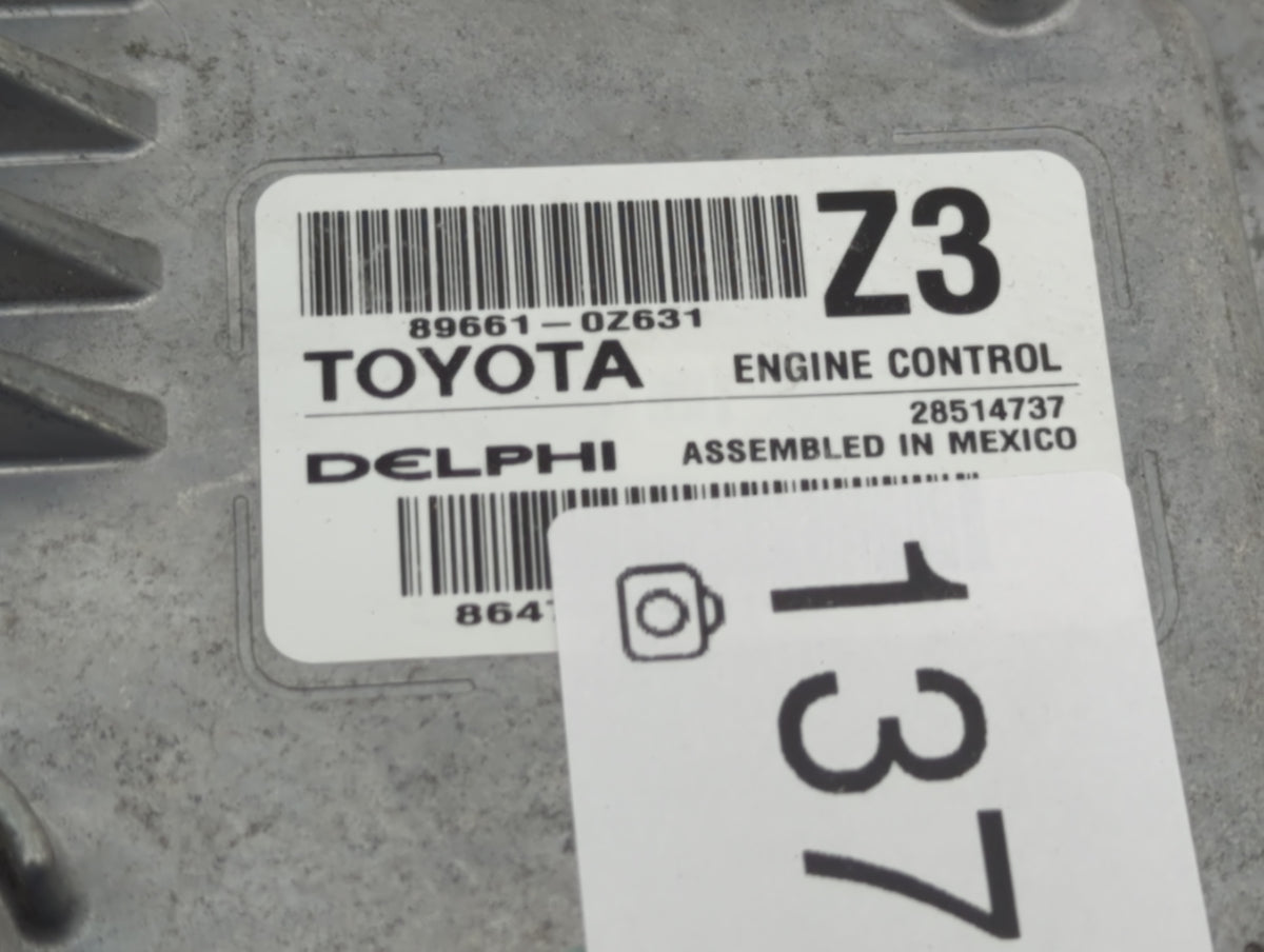 2015-2016 Toyota Corolla PCM Engine Control Computer ECU ECM PCU OEM P/N:89661-0Z631 Fits 2015 2016 OEM Used Auto Parts - Oe