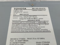 2015-2016 Toyota Corolla Radio AM FM Cd Player Receiver Replacement P/N:86140-02470 Fits Fits 2015 2016 OEM Used Auto Parts 