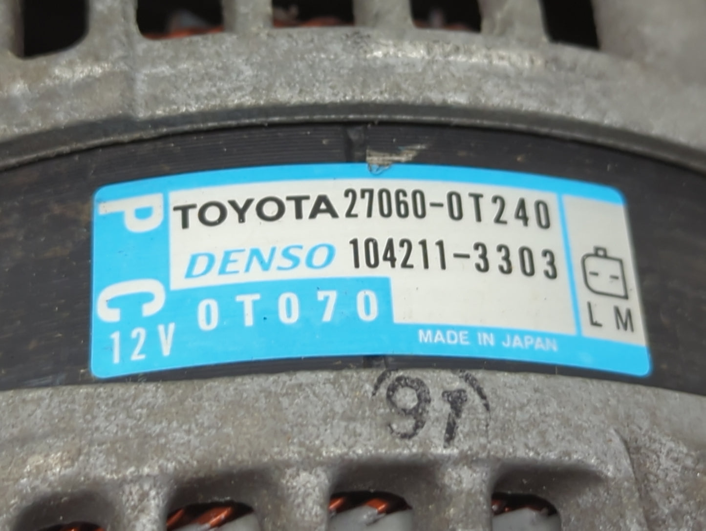 2014-2019 Toyota Corolla Alternator Replacement Generator Charging Assembly Engine OEM P/N:27060-0T240 Fits OEM Used Auto Pa