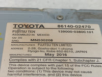 2014-2019 Toyota Corolla Radio AM FM Cd Player Receiver Replacement P/N:86140-02470 Fits OEM Used Auto Parts - Oemusedautopa