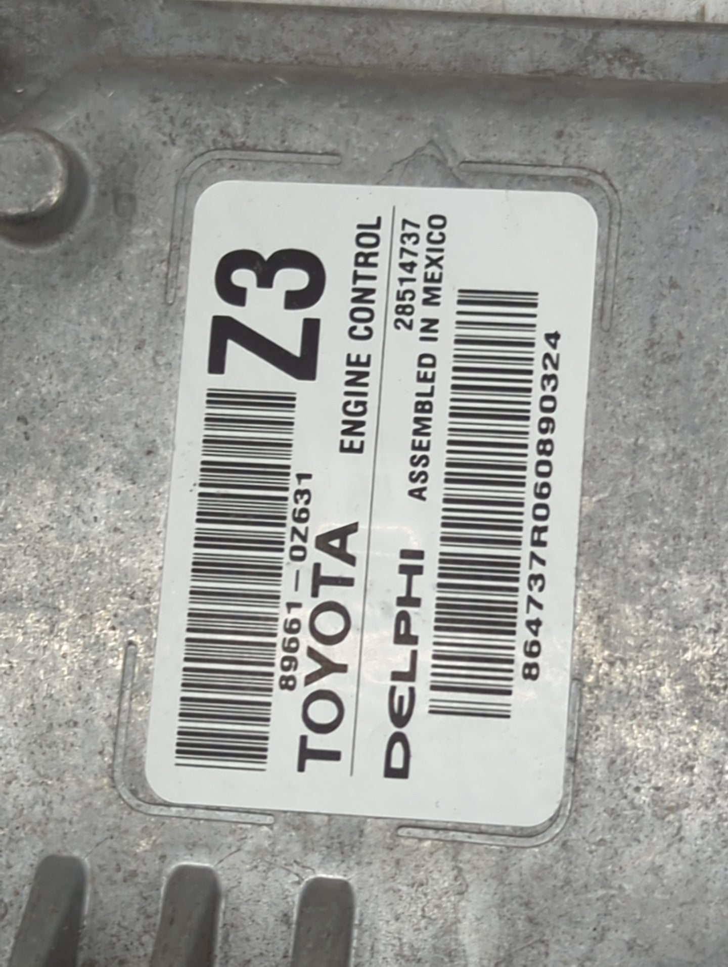 2015-2016 Toyota Corolla PCM Engine Control Computer ECU ECM PCU OEM P/N:28514737 89661-0Z631 Fits Fits 2015 2016 OEM Used A