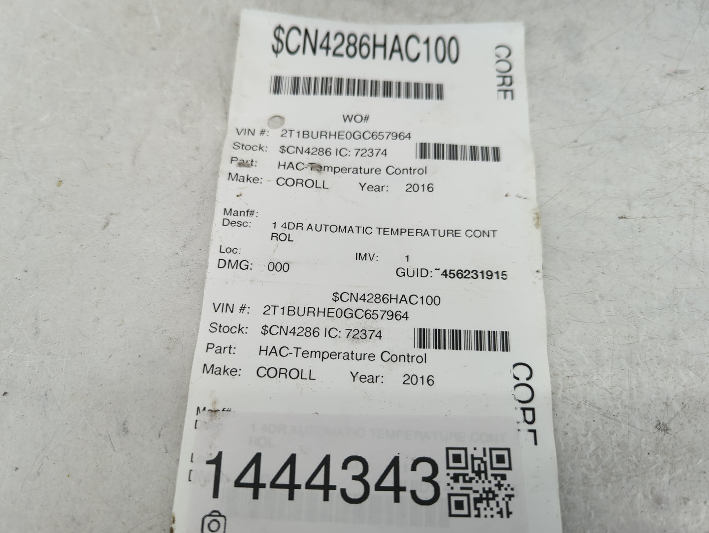 2014-2016 Toyota Corolla Climate Control Module Temperature AC/Heater Replacement Fits Fits 2014 2015 2016 OEM Used Auto Par