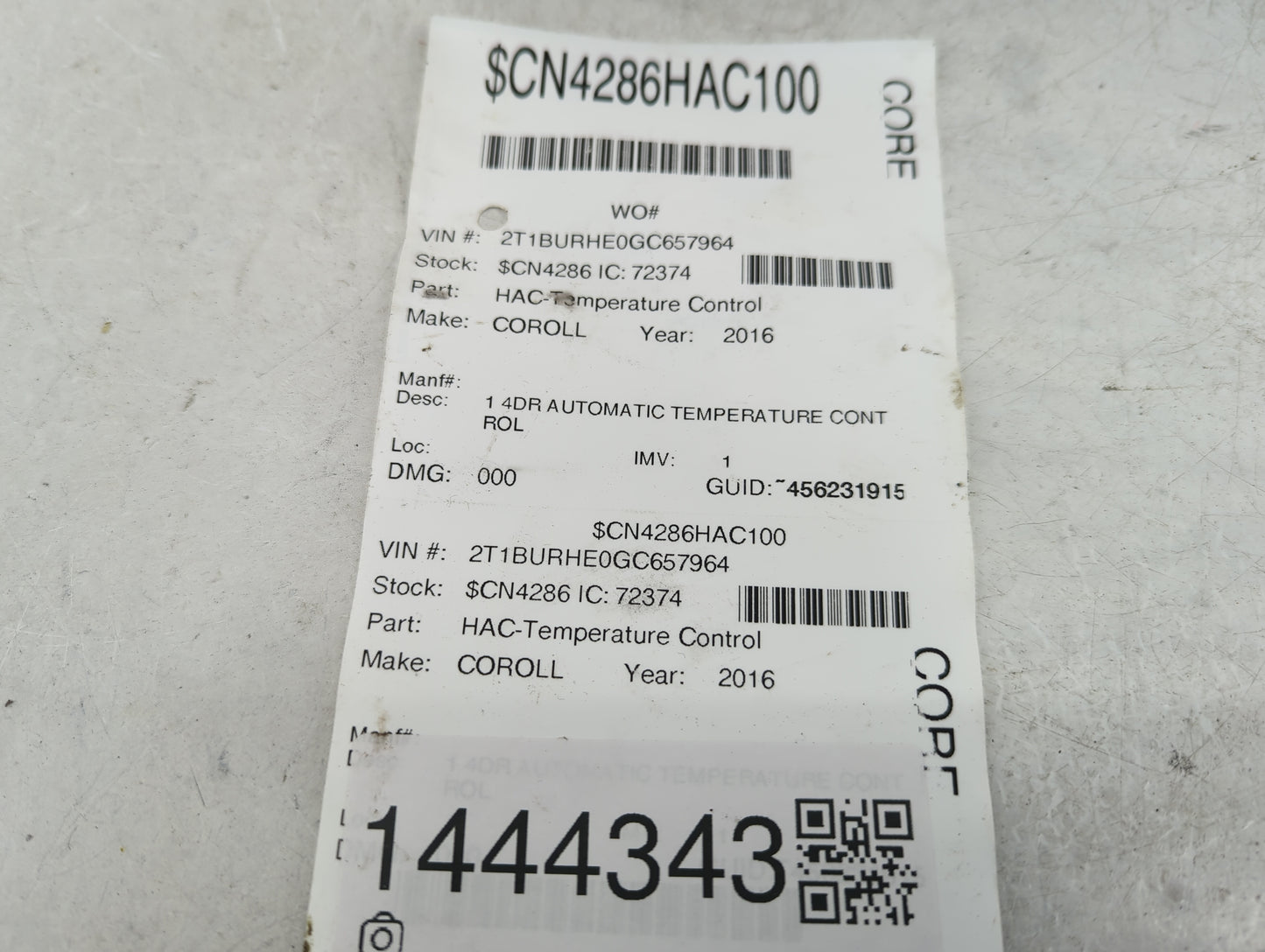 2014-2016 Toyota Corolla Climate Control Module Temperature AC/Heater Replacement Fits Fits 2014 2015 2016 OEM Used Auto Par