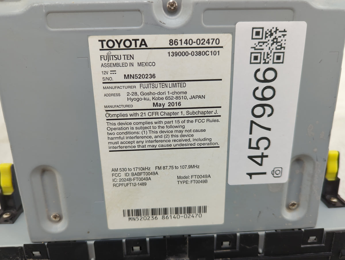 2015-2016 Toyota Corolla Information Radio Display Screen - Oemusedautoparts1.com