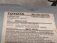 2015-2016 Toyota Corolla Radio AM FM Cd Player Receiver Replacement P/N:86140-02470 139000-0380C101 Fits Fits 2015 2016 OEM 