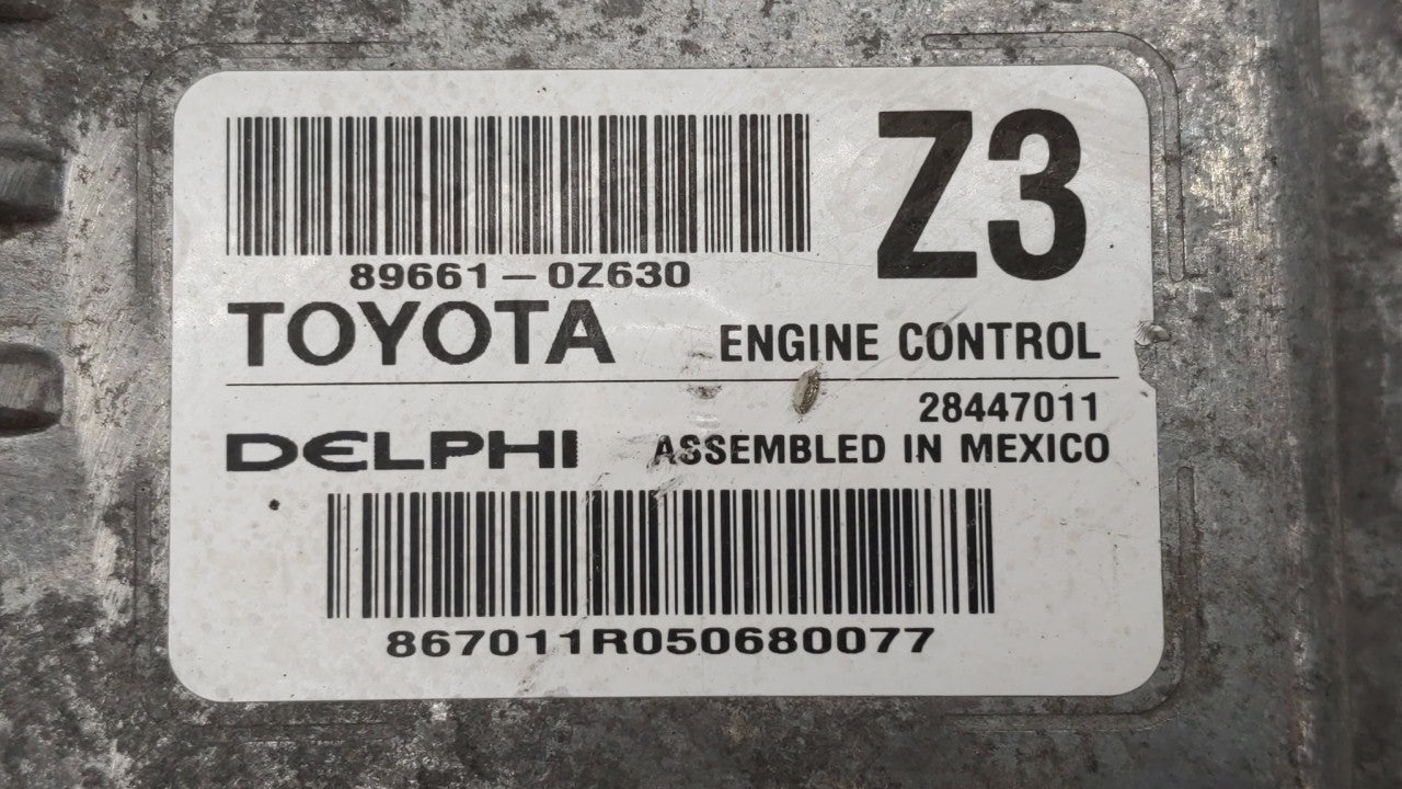 2016 Toyota Corolla PCM Engine Control Computer ECU ECM PCU OEM P/N:89661-0Z631 89661-0Z630 Fits OEM Used Auto Parts - Oemus