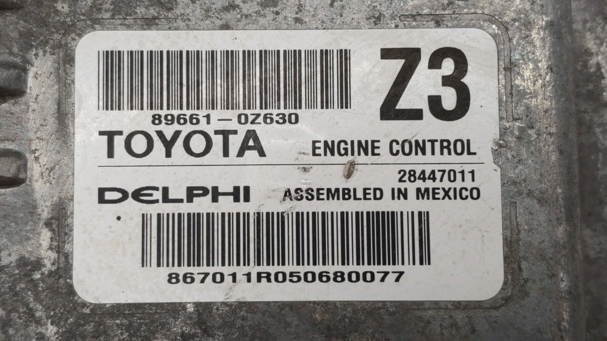 2016 Toyota Corolla PCM Engine Control Computer ECU ECM PCU OEM P/N:89661-0Z631 89661-0Z630 OEM Used Auto Parts - Oemusedaut