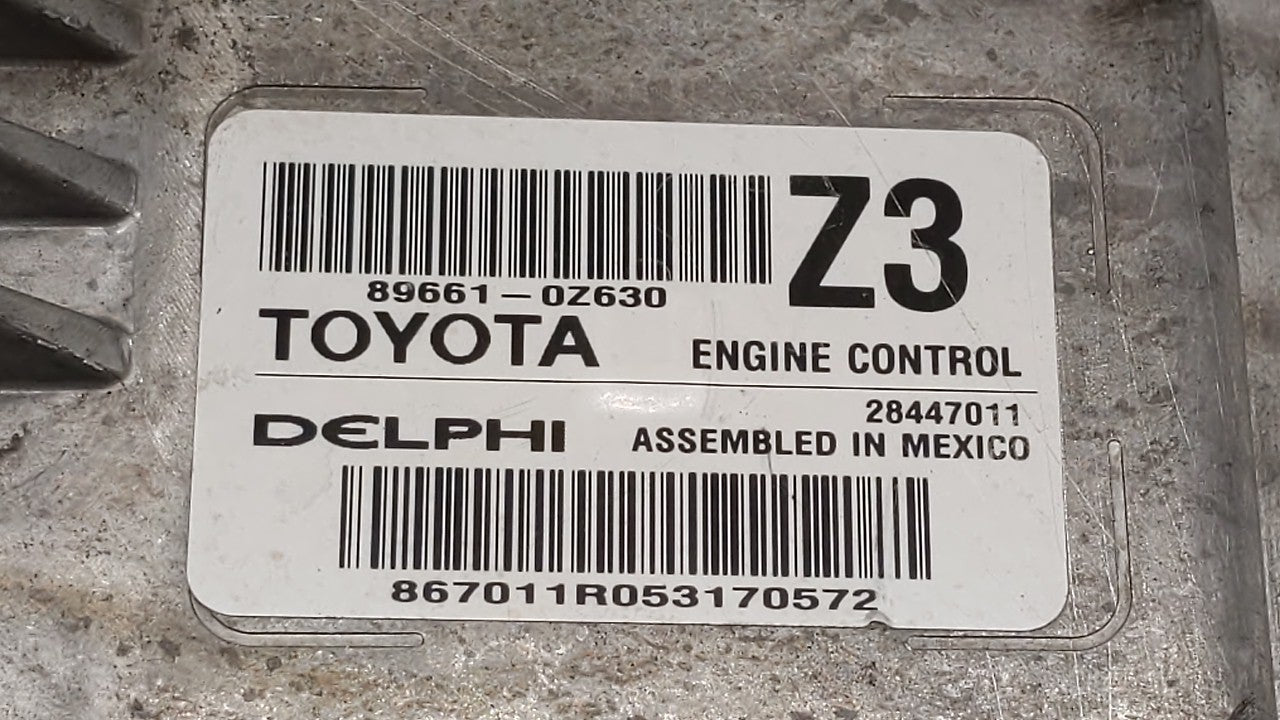2015 Toyota Corolla PCM Engine Control Computer ECU ECM PCU OEM P/N:89661-0Z630 89661-0Z631 Fits OEM Used Auto Parts - Oemus