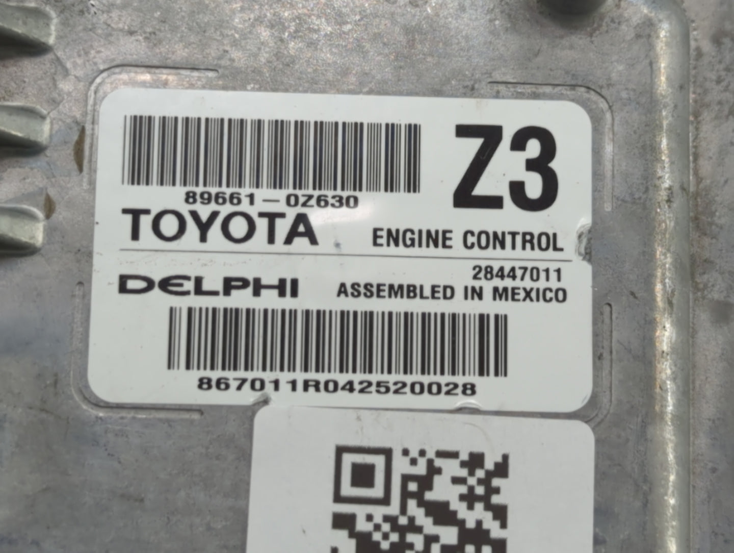 2016 Toyota Corolla PCM Engine Control Computer ECU ECM PCU OEM P/N:89661-0Z631 89661-0Z630 Fits OEM Used Auto Parts - Oemus