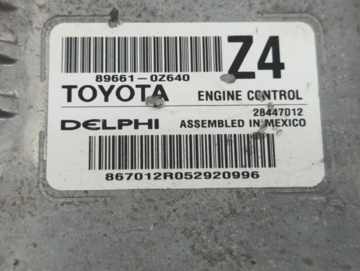 2015-2016 Toyota Corolla PCM Engine Control Computer ECU ECM PCU OEM P/N:89661-0Z640 Fits 2015 2016 OEM Used Auto Parts - Oe