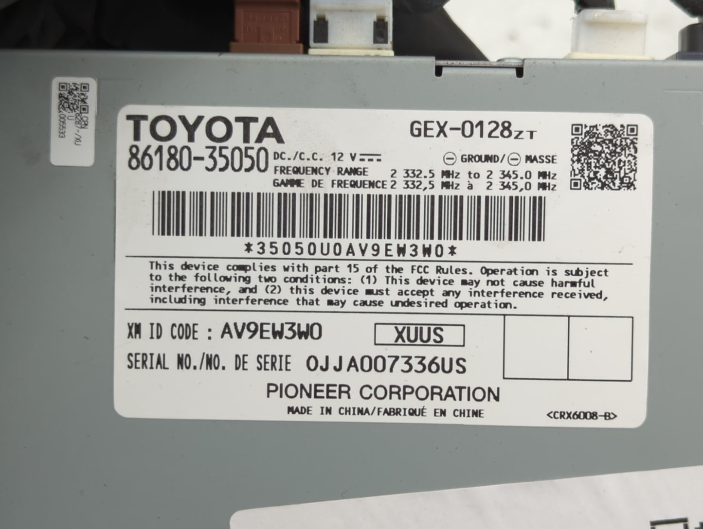 2014-2019 Toyota Corolla Radio AM FM Cd Player Receiver Replacement P/N:86180-35050 86140-02470 Fits OEM Used Auto Parts - O