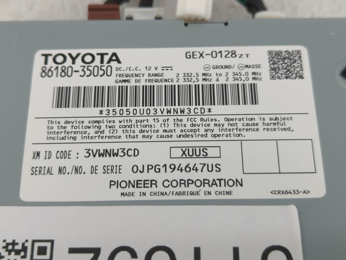 2014-2019 Toyota Corolla Am Fm Cd Player Radio Receiver 611692 - Oemusedautoparts1.com