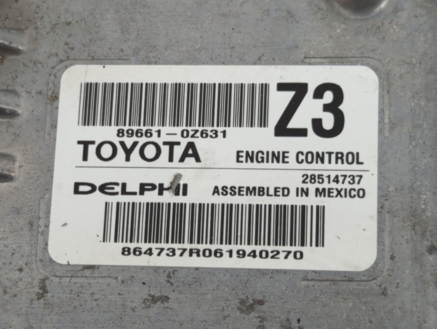 2016 Toyota Corolla PCM Engine Control Computer ECU ECM PCU OEM P/N:89661-0Z631 Fits OEM Used Auto Parts - Oemusedautoparts1