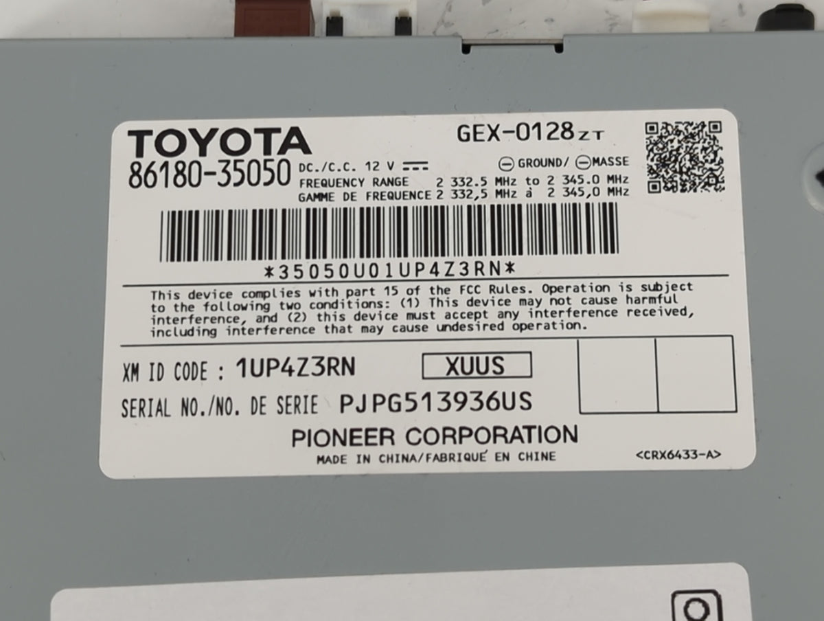 2014-2016 Toyota Corolla Am Fm Cd Player Radio Receiver 761348 - Oemusedautoparts1.com