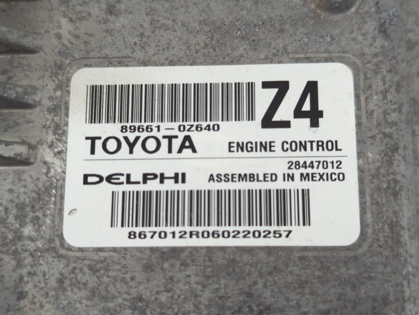 2016 Toyota Corolla PCM Engine Control Computer ECU ECM PCU OEM P/N:89661-0Z640 Fits OEM Used Auto Parts - Oemusedautoparts1
