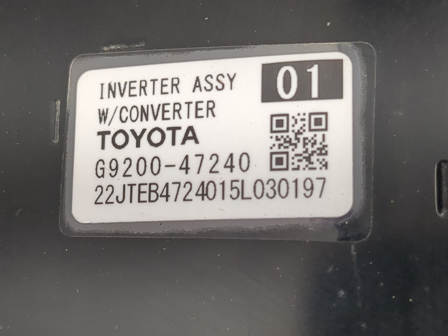 2016 Toyota Prius Hybrid DC Synergy Drive Power Inverter P/N:G9200-47240 G9200-47260 Fits OEM Used Auto Parts - Oemusedautop