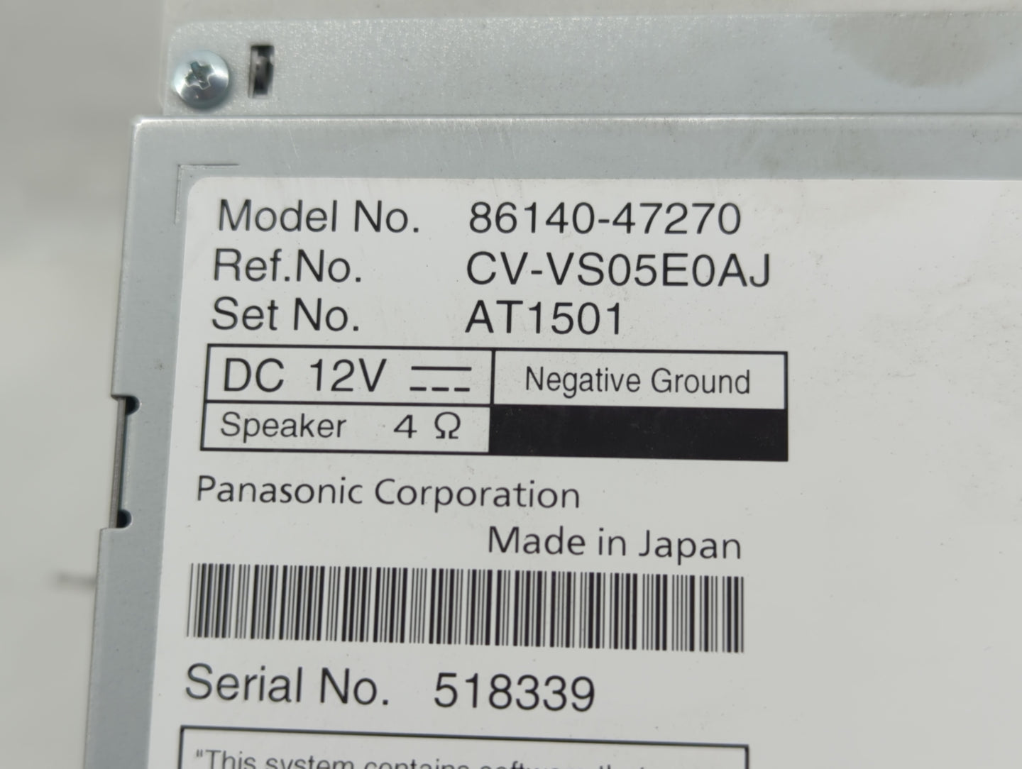 2016-2018 Toyota Prius Radio AM FM Cd Player Receiver Replacement P/N:86140-47270 Fits Fits 2016 2017 2018 OEM Used Auto Par