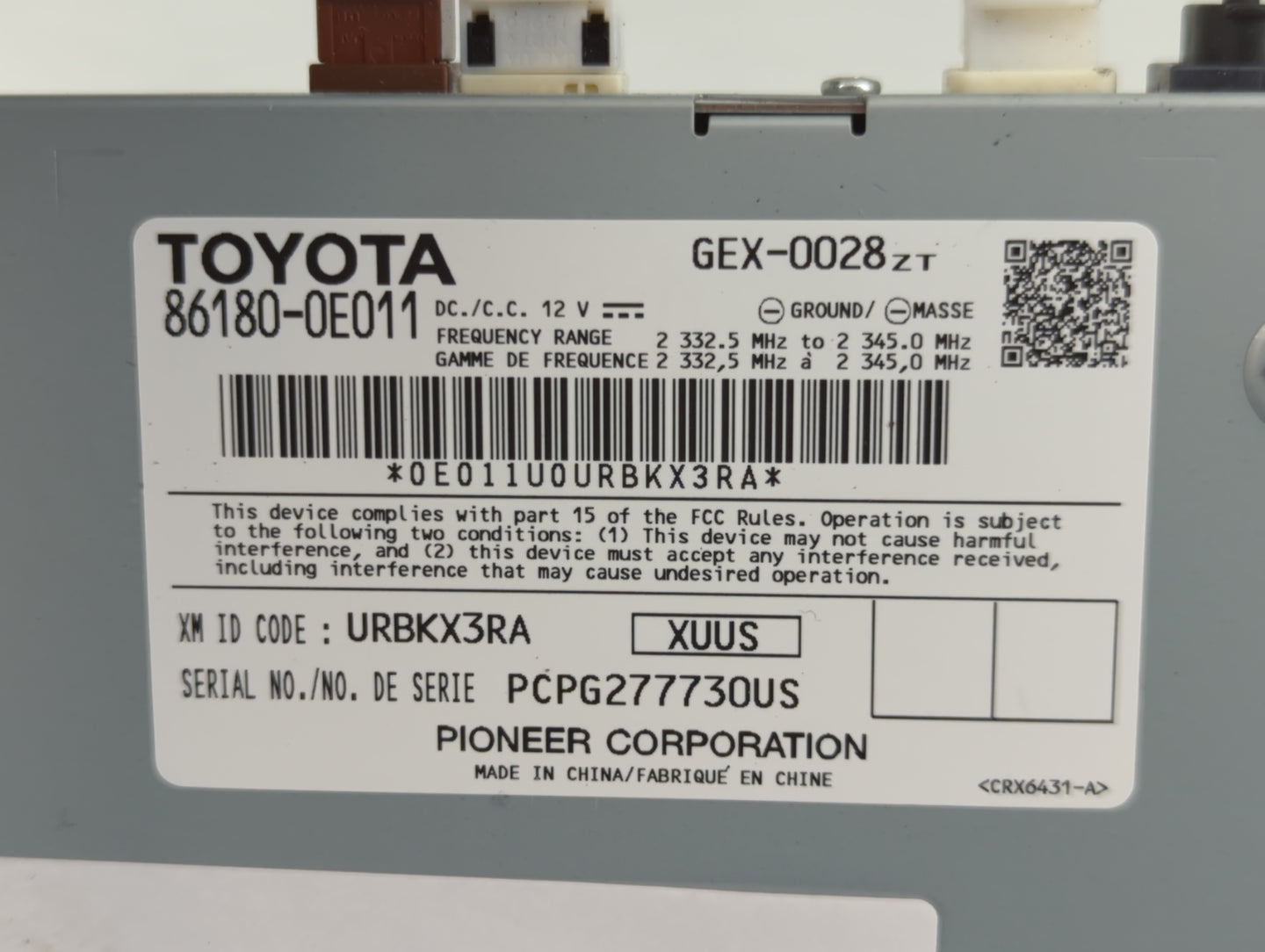 2016-2018 Toyota Rav4 Radio AM FM Cd Player Receiver Replacement P/N:86180-0E011 Fits Fits 2016 2017 2018 OEM Used Auto Part