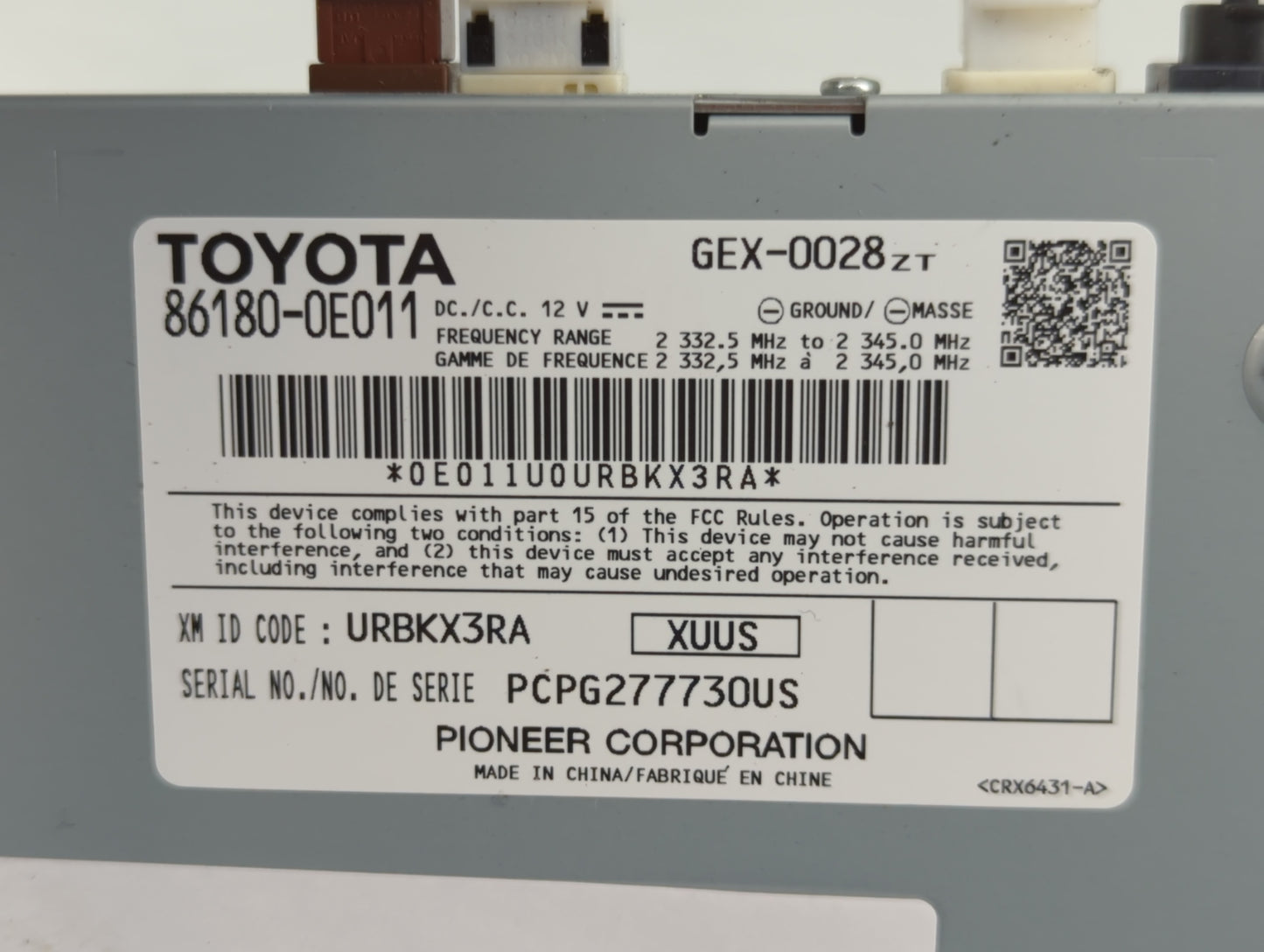 2016-2018 Toyota Rav4 Radio AM FM Cd Player Receiver Replacement P/N:86180-0E011 Fits Fits 2016 2017 2018 OEM Used Auto Part
