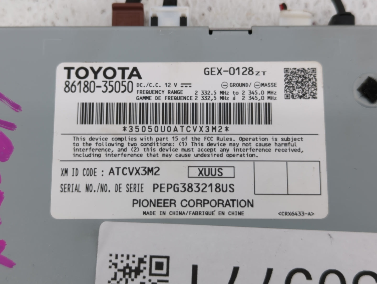2016-2018 Toyota Rav4 Radio AM FM Cd Player Receiver Replacement P/N:86180-35050 86100-42243 Fits OEM Used Auto Parts - Oemu