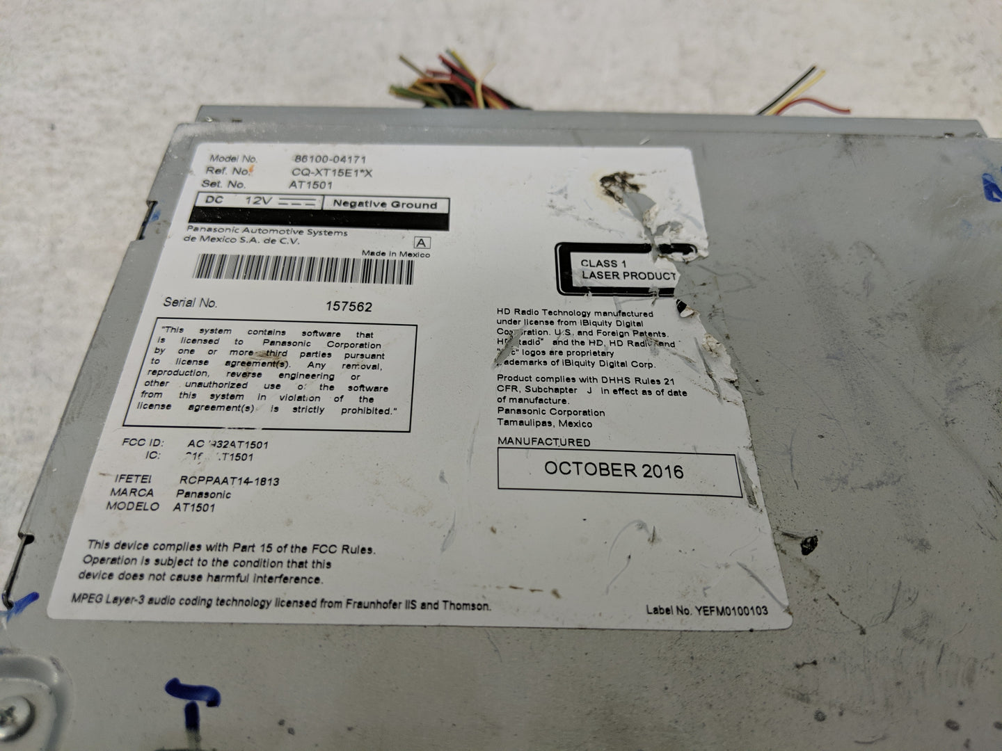 2016 Toyota Tacoma Radio AM FM Cd Player Receiver Replacement P/N:86100-04171 Fits OEM Used Auto Parts - Oemusedautoparts1.c