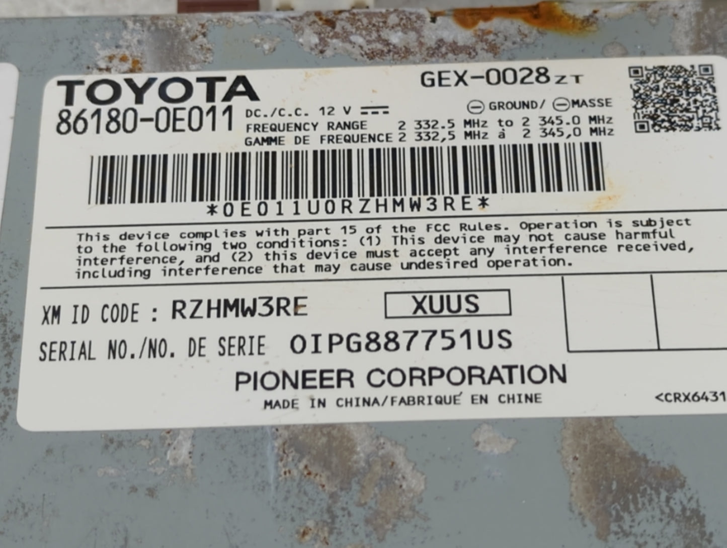 2014-2021 Toyota Tundra Radio AM FM Cd Player Receiver Replacement P/N:86180-0E011 Fits OEM Used Auto Parts - Oemusedautopar