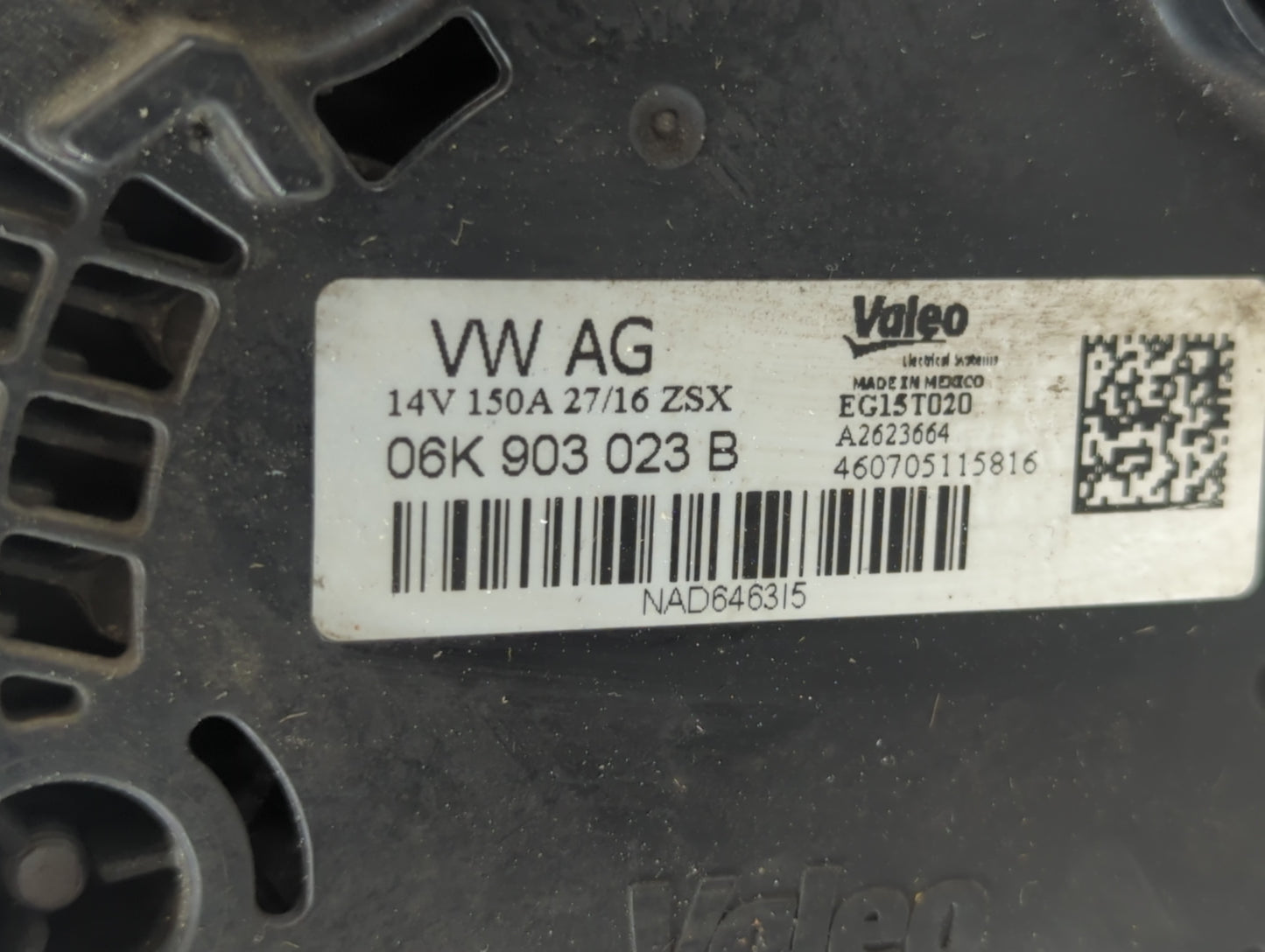2013-2017 Volkswagen Beetle Alternator Replacement Generator Charging Assembly Engine OEM P/N:06K 903 023 B Fits OEM Used Au