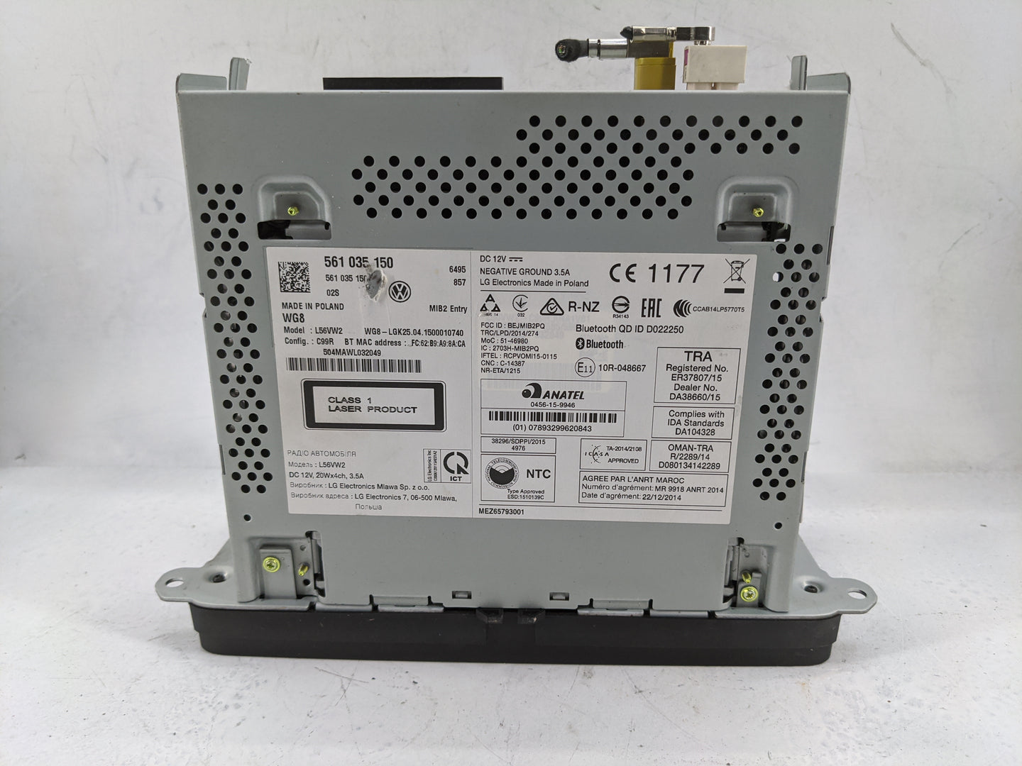 2013-2016 Volkswagen Beetle Radio AM FM Cd Player Receiver Replacement P/N:561035150 L56VW2 Fits Fits 2013 2014 2015 2016 20