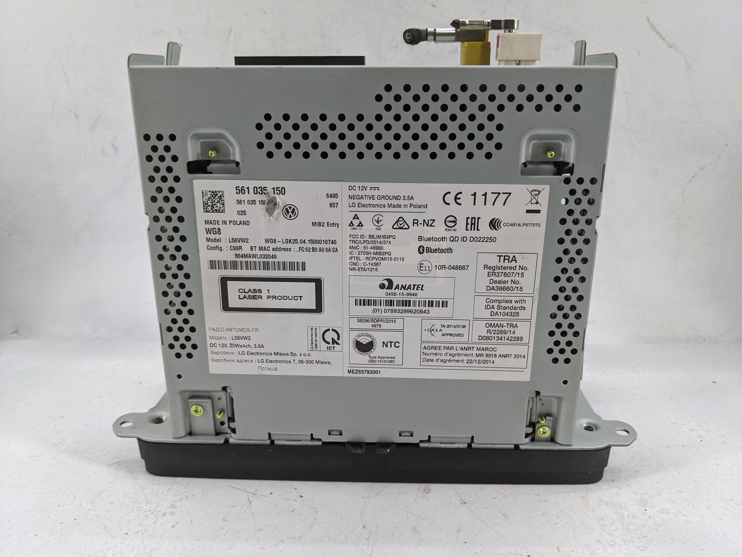 2013-2016 Volkswagen Beetle Radio AM FM Cd Player Receiver Replacement P/N:561035150 L56VW2 Fits Fits 2013 2014 2015 2016 20