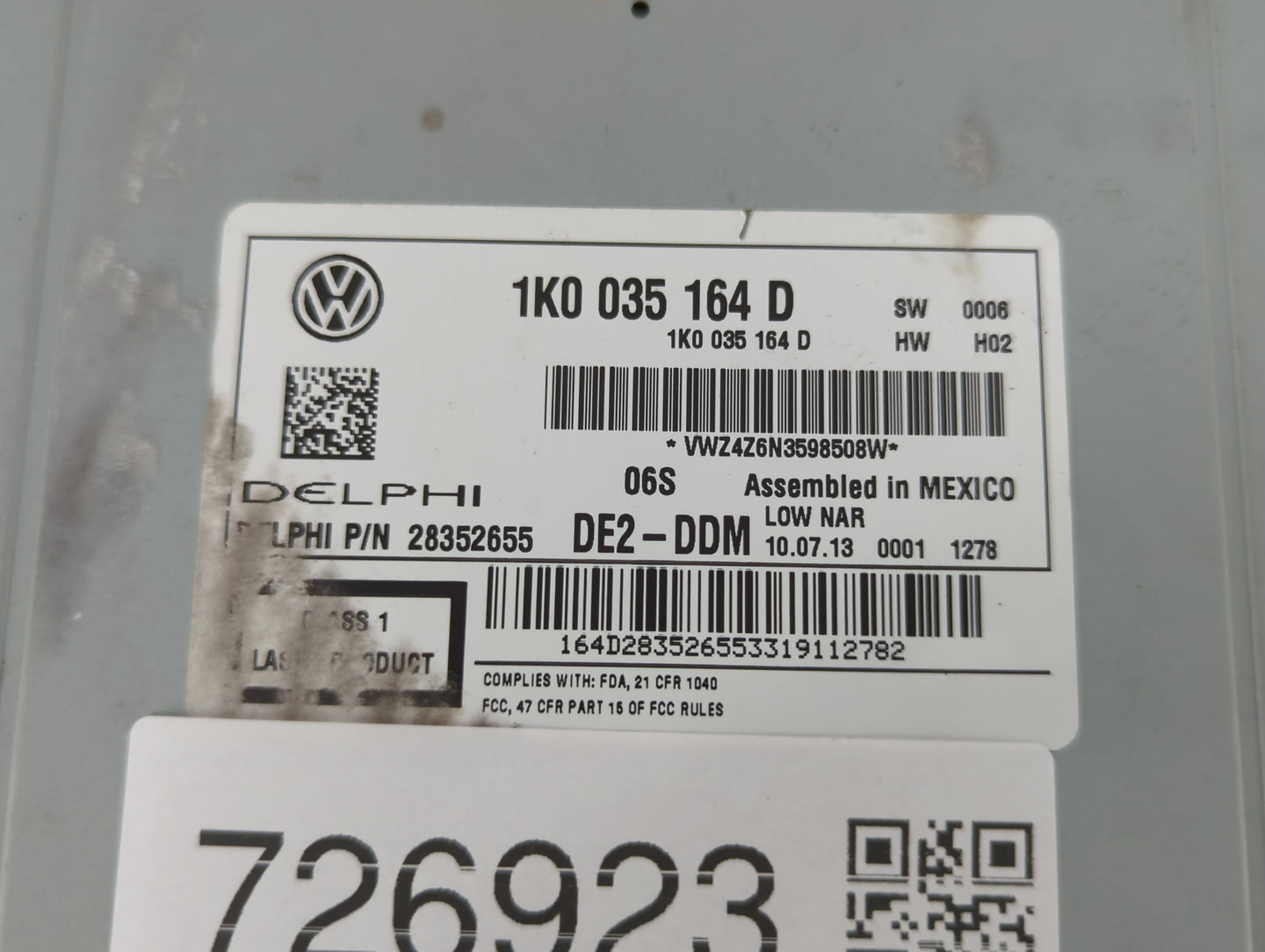 2012-2016 Volkswagen Beetle Am Fm Cd Player Radio Receiver - Oemusedautoparts1.com
