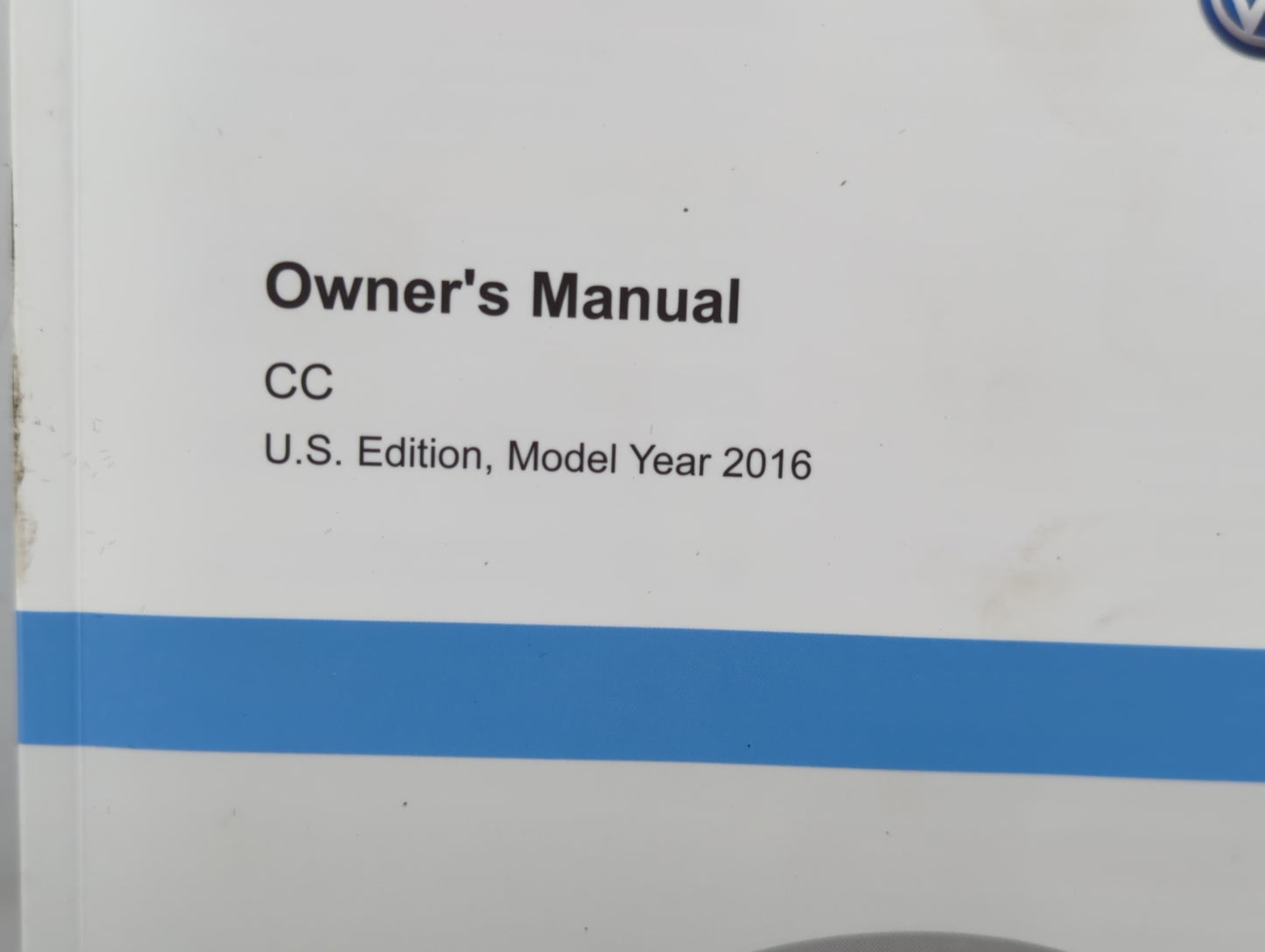 2016 Volkswagen Cc Owners Manual Book Guide P/N:3C8012723BA OEM Used Auto Parts - Oemusedautoparts1.com