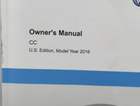 2016 Volkswagen Cc Owners Manual Book Guide P/N:3C8012723BA OEM Used Auto Parts - Oemusedautoparts1.com