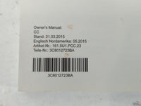 2016 Volkswagen Cc Owners Manual Book Guide P/N:3C8012723BA OEM Used Auto Parts - Oemusedautoparts1.com