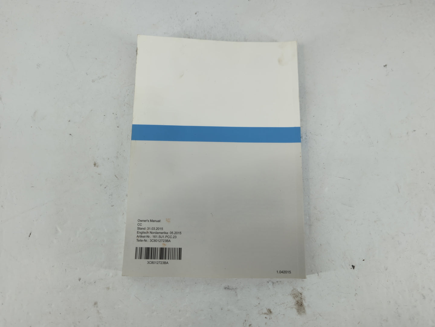 2016 Volkswagen Cc Owners Manual Book Guide P/N:3C8012723BA OEM Used Auto Parts - Oemusedautoparts1.com